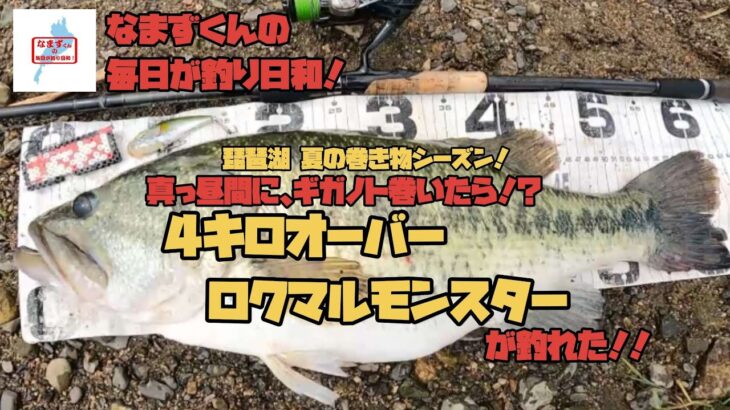 琵琶湖｢真っ昼間にギガノト巻いたら！？ 4キロオーバー、ロクマルモンスターが釣れた！｣(なまずくんの毎日が釣り日和！)