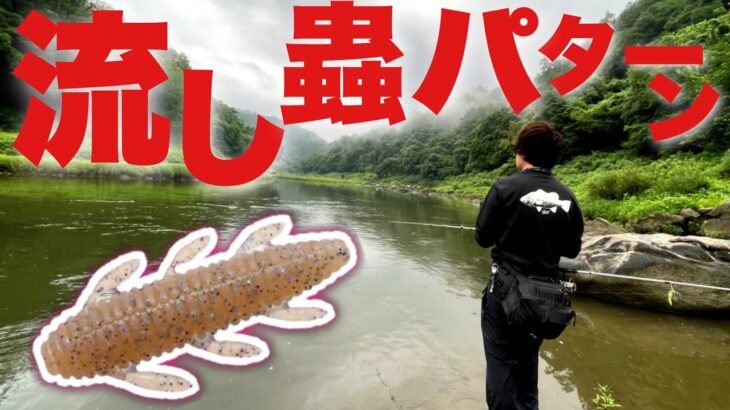 【バス釣り】激流の中に高比重計ワームを投げ込んだら…