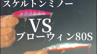 【シーバス対決】スケルトンミノーとブローウィン80Sどっちが釣れるかやってみた。