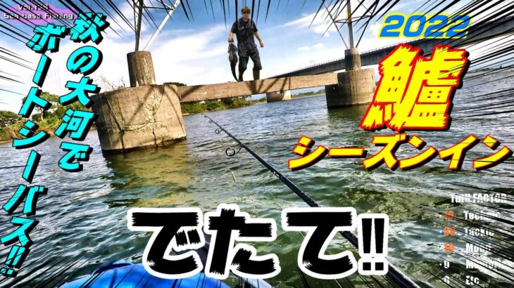 新潟シーバス釣り☆【ゴムボート】で秋の荒食い突入間近の清流大河の橋脚・中州・鉄塔・テトラ初出航!フィールドに360度死角なし!