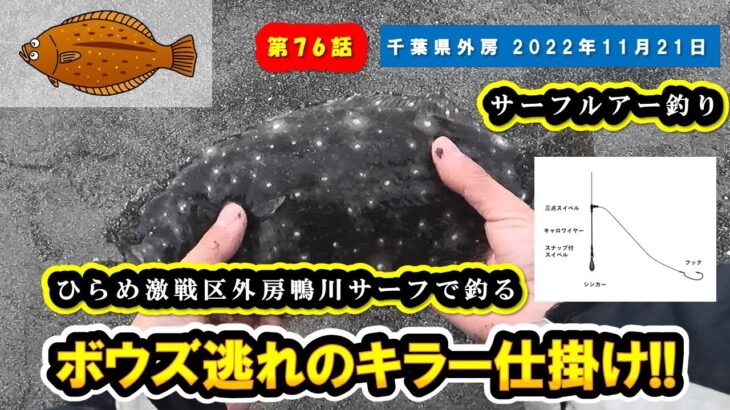 【千葉県 鴨川】スレたヒラメ釣れる仕掛け!!たたかれまくりのサーフに効く!!小さいワームを遠投できる三又キャロライナリグ『外房サーフ/ひらめルアー釣り/ヘビーキャロライナリグ/ワーム』