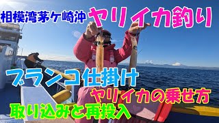 相模湾茅ケ崎沖(エボシ、オネ下)のヤリイカ釣りです。ヤリイカの乗せ方、ブランコ仕掛けの取り込みと再投入の動画です。【ヤリイカ釣り】【ブランコ仕掛け】