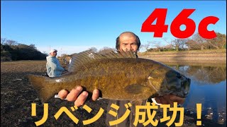 【埼玉バス釣り】リベンジ5日目！元荒川堰上ポイントで46センチ！【スモールマウスバス】