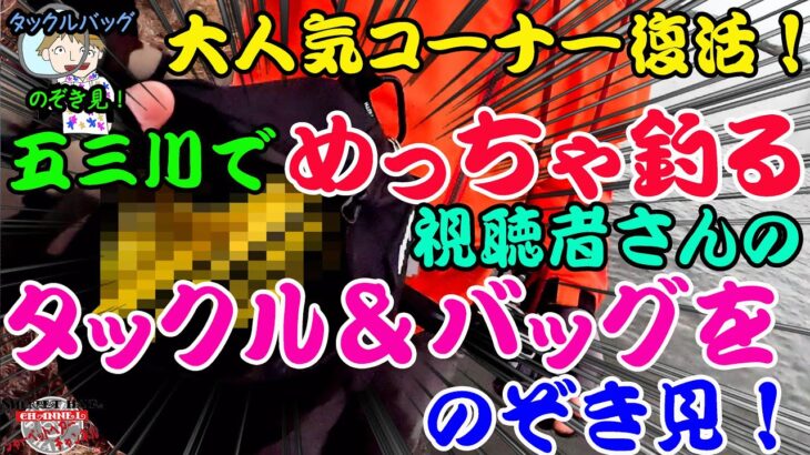 超人気コーナーがパワーアップして復活！五三川で冬でも超釣るアングラーさんのタックルバッグ＆タックルをのぞき見！！【視聴者さんのタックルバッグの中身をのぞき見】【貴重映像】【バス釣り】