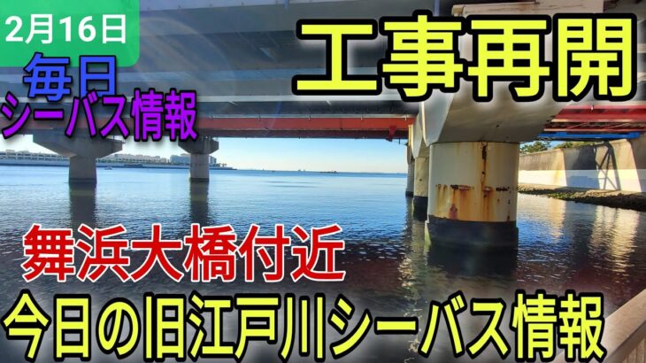 シーバス釣りに影響？【舞浜大橋】付近工事再開旧江戸川シーバス情報！