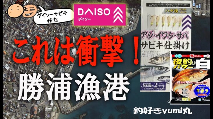 【ダイソーサビキ】ダイソーのサビキでアジは釣れるのか検証してみた！愛用のサビキで釣りを開始～釣れている時間にダイソー変えたら変えたらどれだけの釣果が変わるのか…初めて使う夜釣り用のエサも..以外に