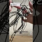 イカ釣り再現モビール/アオリイカワイヤーアート/wire sculpture squid fishing