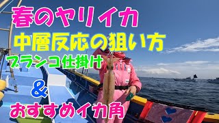 春の大型ヤリイカを釣ろう！城ヶ島西沖のヤリイカ釣り。中層反応の狙い方【ヤリイカ釣り】【ブランコ仕掛け】【落とし込み釣法】【中層反応】