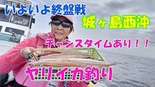 いよいよ終盤戦！城ヶ島西沖のヤリイカ釣り。チャンスタイムにヤリイカをゲットしよう！【ヤリイカ釣り】【落とし込み釣法】【中層反応】【ブランコ仕掛け】