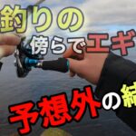 【釣り】投釣りの傍らでエギングしたら予想外の結果になった！日本海 岩内港西防波堤 マガレイ釣り！ヤリイカ　マメイカ　ホッケ