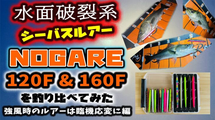 水面破裂系シーバスルアー ノガレ120F & ノガレ160F を釣り比べてみた – 強風時のバチ抜けルアーは臨機応変に編 – 東京湾 上げ潮 バチパターン インプレ