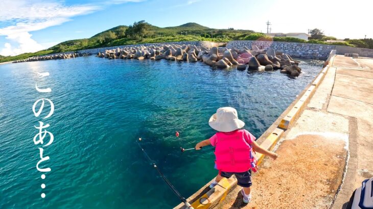 家族でサビキ釣りしてたら4歳の娘が初めて大物釣った