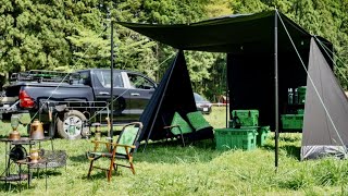 【こだわりキャンプ道具】歴4年緑に染まるキャンプ🏕空気だけでテントが⁉︎⛺️