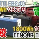 らんたいむさんもオススメの大容量ポータブル電源 EENOUR EB180を購入してみた！ キャンピングカーの家庭用エアコンの消費電力はBLUETTI EB240よりも抑えられるのか？ 意外な結果が⁉