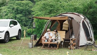 【夫婦キャンプ道具】２ルームコールマンテント登場🏕キッチン広々キャンプ飯も簡単調理