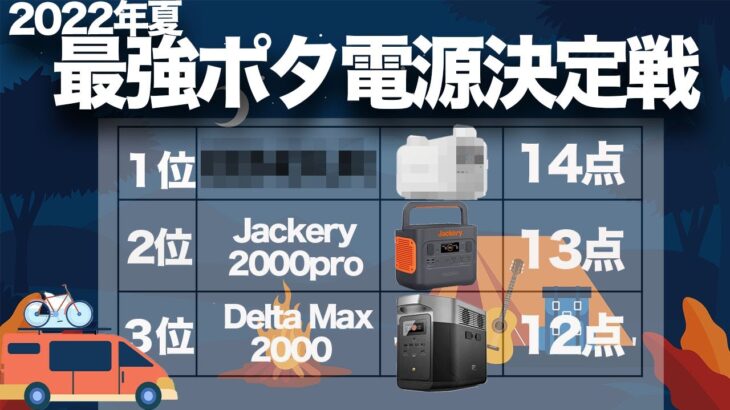 【2022年夏最強ポータブル電源はこれ！】2022年夏におすすめする最強ポータブル電源を技術者が解説します。Delta Max 2000　SABUMA S2200　Jackery 2000 Pro