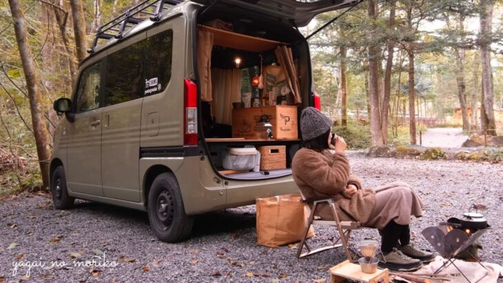 【車中泊の旅】軽自動車だけで簡単ソロキャンプ。私の寒さ対策|car camping
