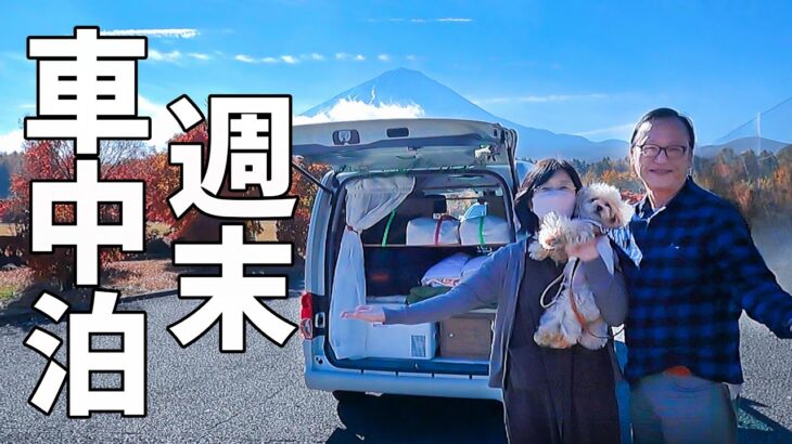 道の駅で週末車中泊を楽しむ夫婦+wanが富士山一周の旅！ご当地うどん食べ歩き 奇跡の金運神社 富士山の紅葉