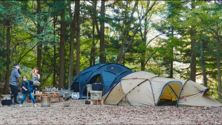 【ファミリーキャンプ】大型ドームテントで子供と犬も楽しむスタイル🏕おすすめレイアウトお洒落キャンプ道具🔥