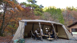 【ファミリーキャンプ】大型テントで広々レイアウト🏕紅葉キャンプみなさんのキャンプの失敗は?＃285