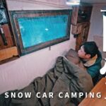 【冬の車中泊旅】氷点下の夜、雨から雪に変わるひとり車中泊の旅｜DIY軽トラックキャンピングカー｜141
