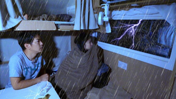 【雷鳴轟く車中泊】大雨！閃光！今夜も眠れない｜炊飯器で簡単 車中飯｜キャンピングカー車中泊 | EcoFlow DELTA2 Max