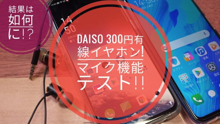 DAISO 300円有線イヤホン!!マイク検証!!果して結果や如何に!?🎧😅😁🐬🐬