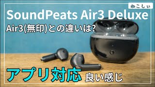 [レビューSOUNDPEATS Air3 Deluxe ワイヤレスイヤホン]アプリ対応のインイヤーイヤホン!Air3からの変更点、違いを解説[ねこしぃの周辺機器]