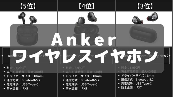 【最強コスパ】AnkerのワイヤレスイヤホンAmazonおすすめランキング10選【2022年】