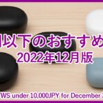 【2022年12月版1万円以下のTWSランキング】1万円未満で購入可能なおすすめ完全ワイヤレスイヤホンベスト5をご紹介！！