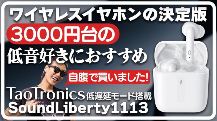 【3,000円台】TaoTronics SoundLiberty1113は低価格ワイヤレスイヤホンの決定版！特に低音好きの方にイチオシの製品です！