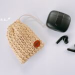 【簡単ですぐ編める】ワイヤレスイヤホン巾着の編み方／小物入れ【かぎ針編み】Crochet Drawstring Pouch