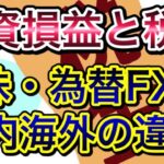 【 投資損益と税金 】株、為替FX（国内海外）