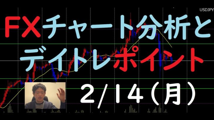 FXチャート分析とデイトレポイント　2/14（月）