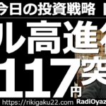 【為替(FX)－今日の投資戦略】ドル高進行！１ドル117円突破！　FX投資で有効な投資法、具体的な指値がわかる動画。ドル円は約５年ぶりに117円を突破するドル高になっている。昨日のCPIの影響だろう。