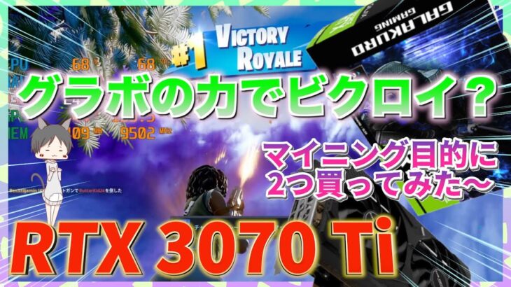 自作PC【玄人志向 NVIDIA GeForce RTX3070Ti】マイニング目的に2つ買ってみた【グラボの力でFortniteでビクロイ取る！】