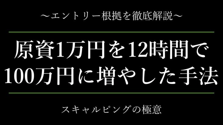 原資1万円を12時間で100万円まで増やした手法【永久保存版】
