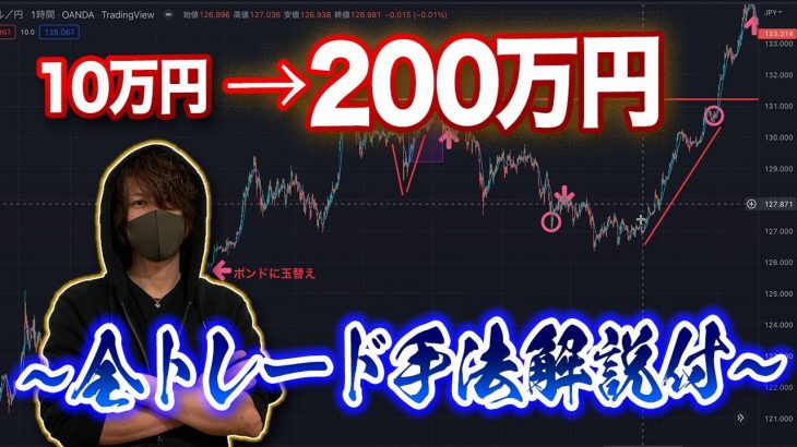 【チャート解説】2ヶ月で10万円を20倍にした全トレードを手法解説付きで振り返ってみた