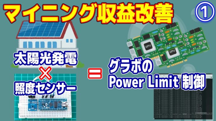 【マイニング】太陽の明るさに応じてグラボのPower Limitを制御する【太陽光発電】