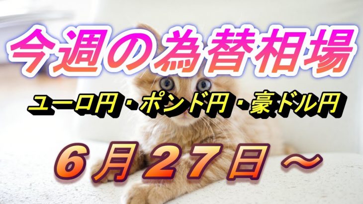 【TAKA FX】ユーロ円、ポンド円、豪ドル円の今週の為替相場の動きと来週の展望をチャートから解説。6月27日～