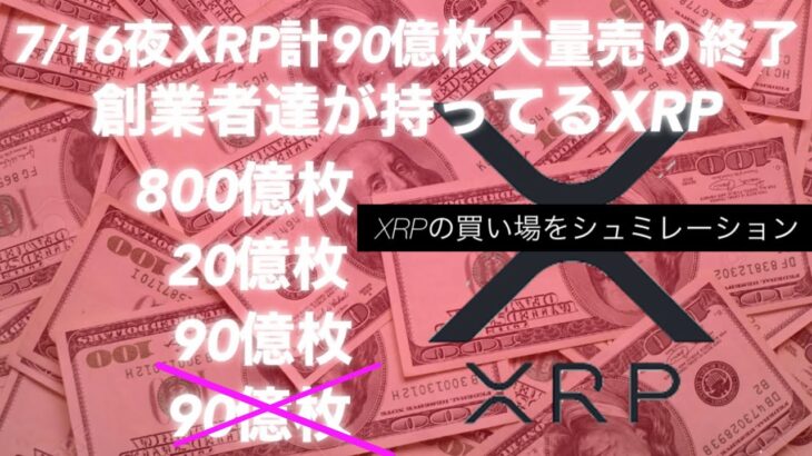 リップルの大量売りが7/16に終わる　XRPの買い場が検討できる リップルは変わる ビットコイン