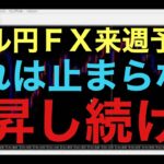 【ドル円FX予想最新】何日間か調整が入る可能性あると思いますが、来週も流れが変わらずに、上昇トレンド続くと思います！