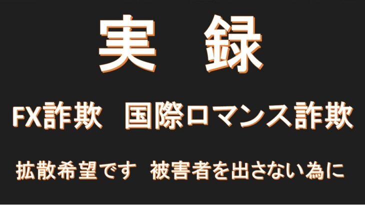 【拡散希望】　実録　FX詐欺　国際ロマンス詐欺　確実に儲かる話、それがFX詐欺だった為に、２０２２年中に投資可能なすべての資金を失いました。被害総額１２３９５３５８円　これ以上被害者を出したくない！