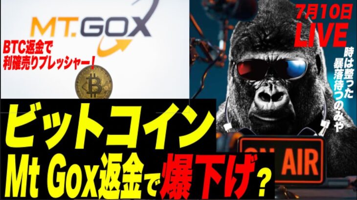【暴落警報】ビットコイン大暴落間近か？Mt Goxが15万BTC(3300億円相当)返金で、利確売りで暴落か？！