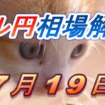【TAKA FX】ドル円為替相場の前日の動きをチャートから解説。日経平均、NYダウ、金チャートも。7月19日