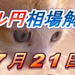 【TAKA FX】ドル円為替相場の前日の動きをチャートから解説。日経平均、NYダウ、金チャートも。7月21日