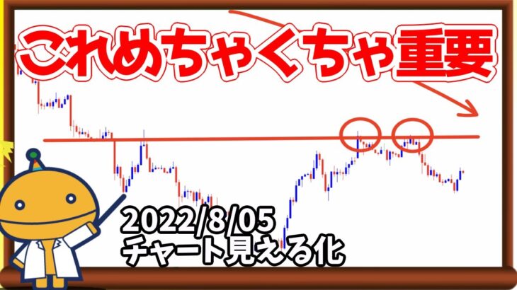 今夜の雇用統計は大きく動く予感？【日刊チャート見える化2022/8/5(ドル円、ポンド円、ユーロドル、ポンドドル、ゴールド等)【FX見える化labo】