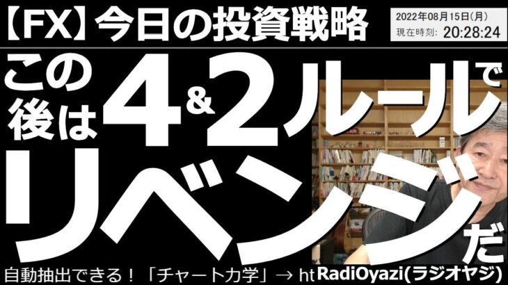 【為替(FX)－今日の投資戦略】この後は「４＆２ルール」でリベンジ！　皆様からの温かい励ましのメッセージに感謝！ラジオヤジが今後の方針を決定。25MAから４円離れたら売買、ナンピンは２円で再起を図る。