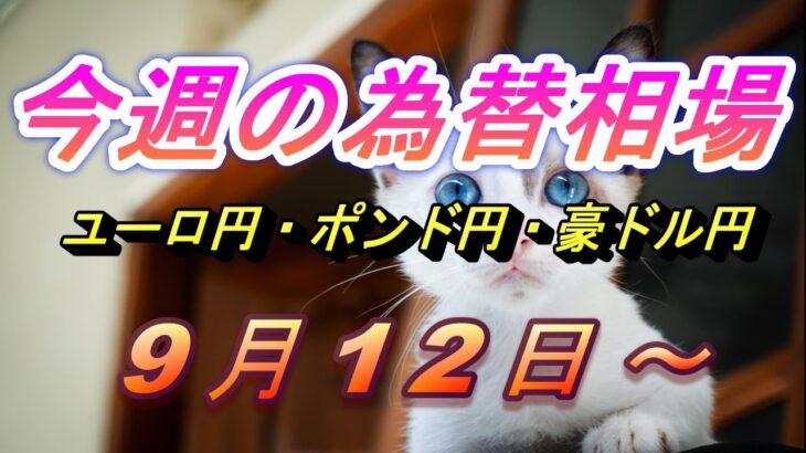 【TAKA FX】ユーロ円、ポンド円、豪ドル円の今週の為替相場の動きと来週の展望をチャートから解説。9月12日～