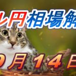 【TAKA FX】ドル円為替相場の前日の動きをチャートから解説。日経平均、NYダウ、金チャートも。9月14日